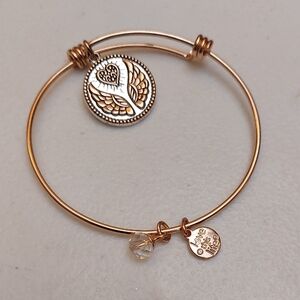 Love This Life Two Tone Silver Rose Gold Stainless Steel Expandable Bracelet